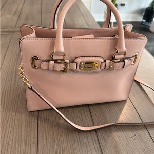 Michael Kors Blush Pink Saffiano Leather Satchel with Gold Hardware